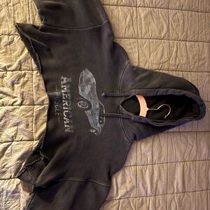 REVICE Black Cropped Hoodie